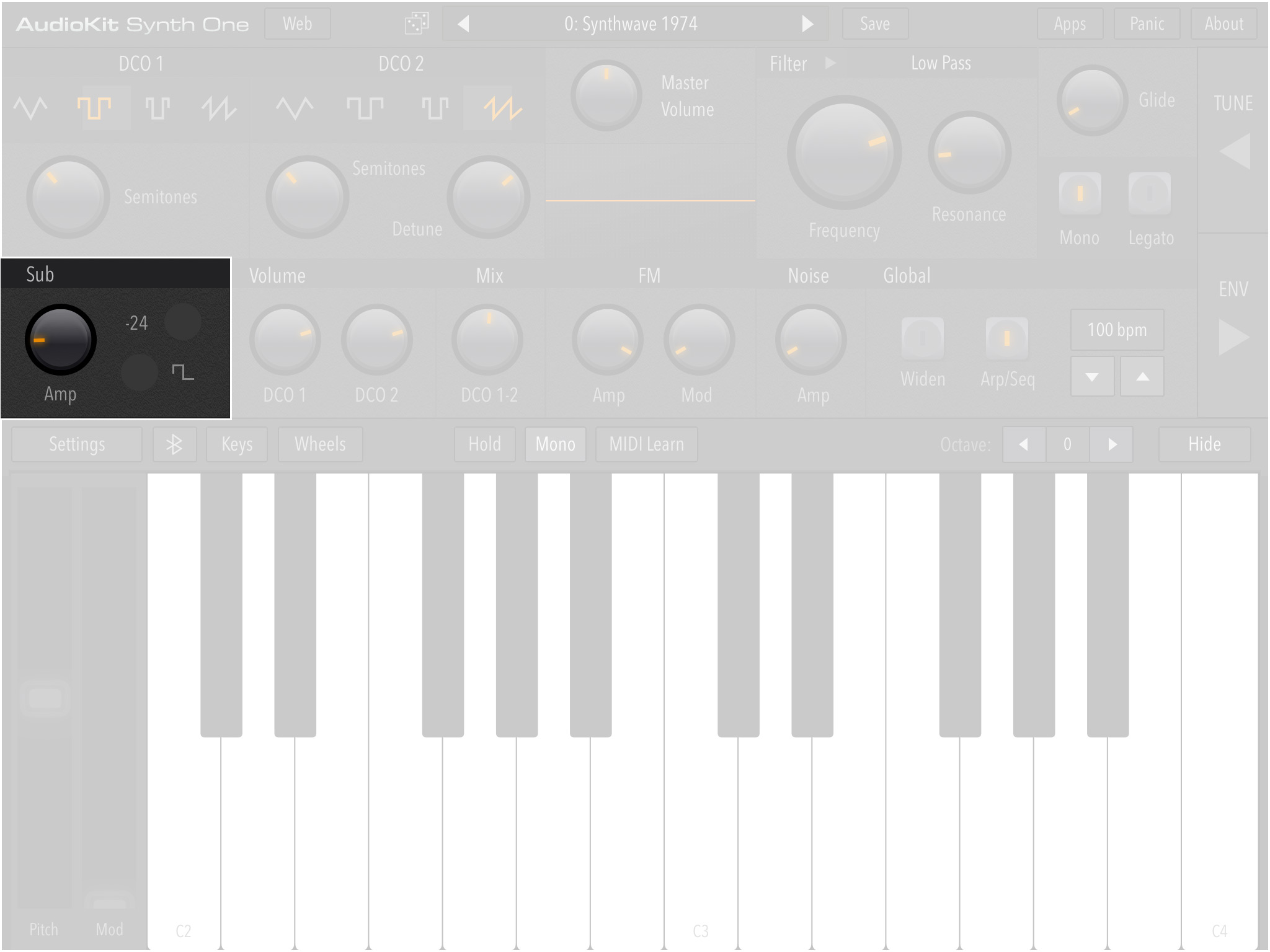 Main Panel: Sub Oscillator