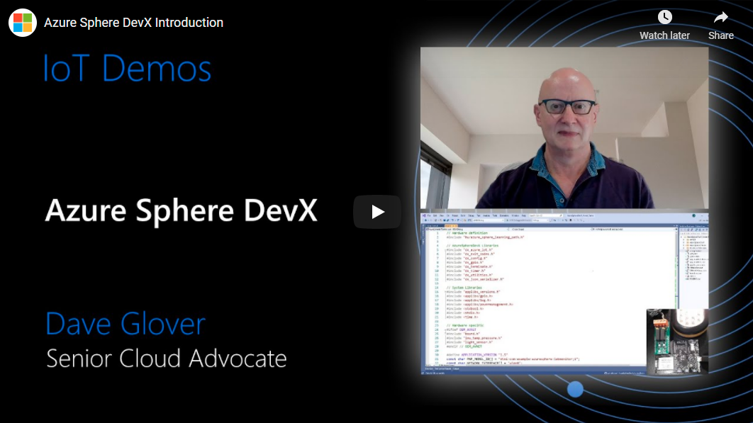 Click to play youtube introduction to Azure Sphere DevX