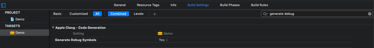 build_setting_generate_debug_symbols