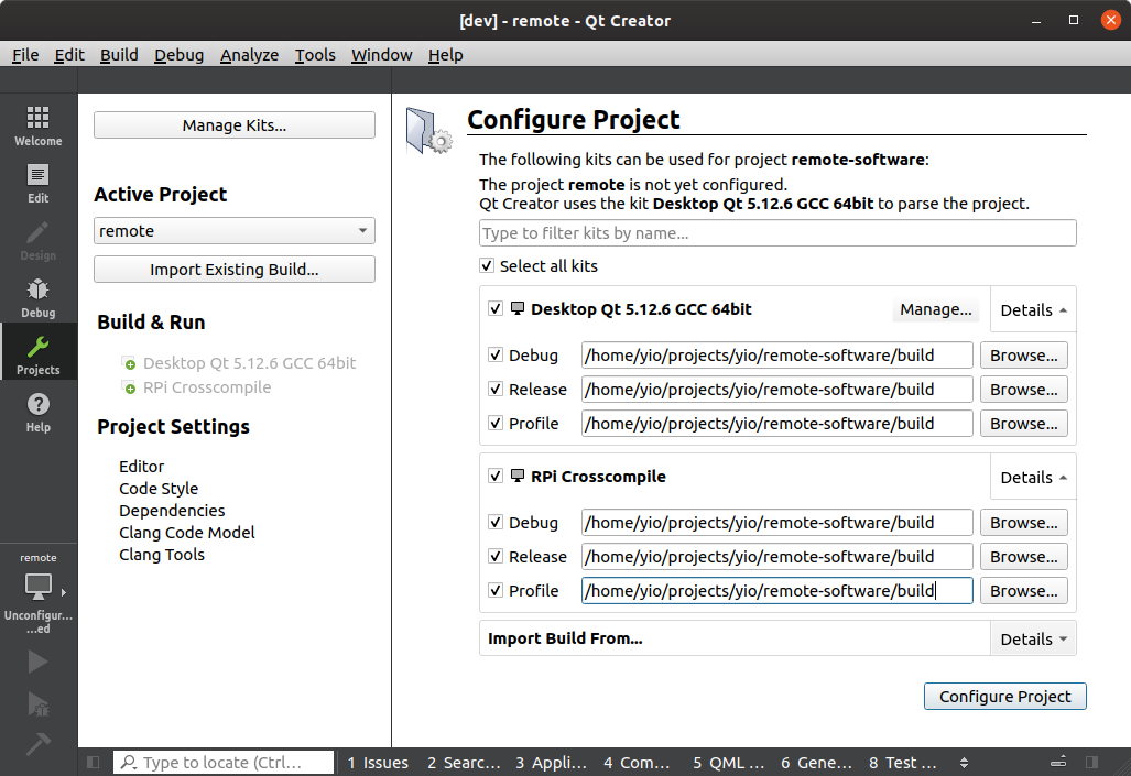 Qt import remote-software