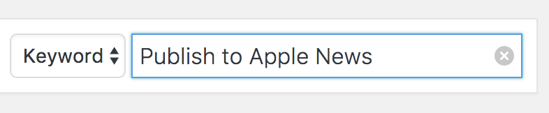 Search for Publish to Apple News