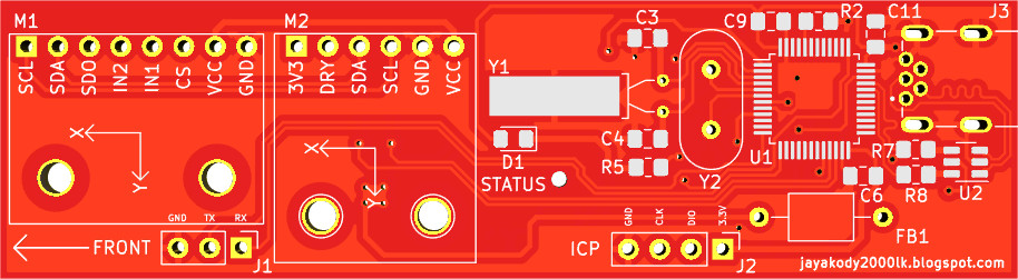 PCB top track layout