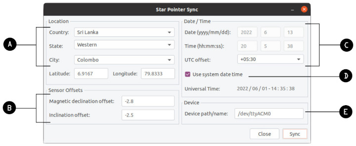 StarPointer Sync tool