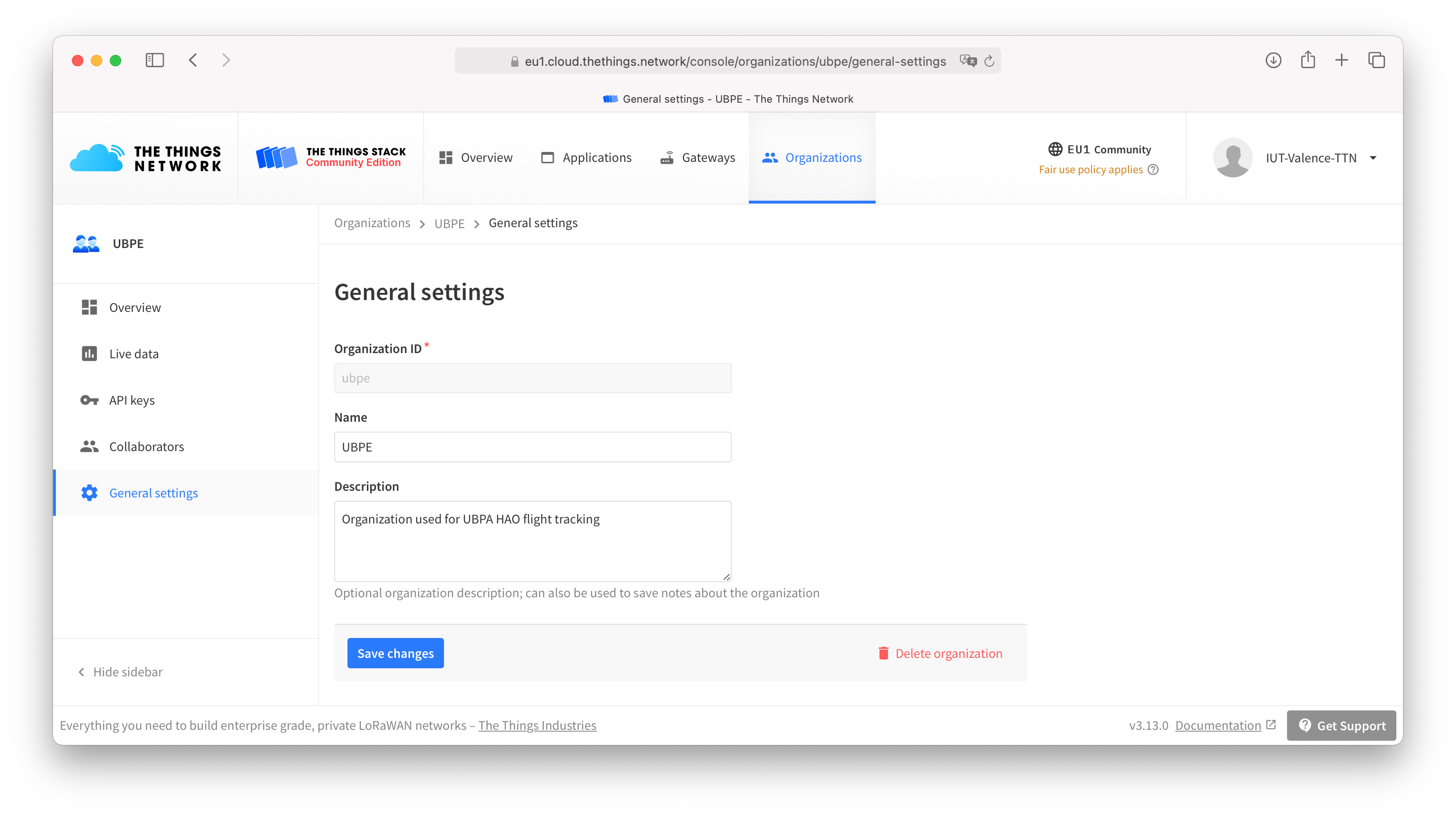 ttn-v3-organization-ubpe-settings