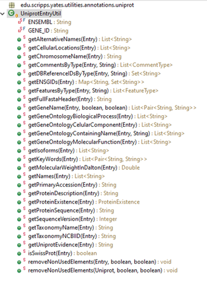 UniprotEntryUtil static methods