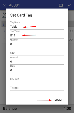 ticket tag dialog