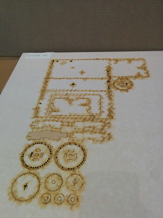 sheet of laser cut parts