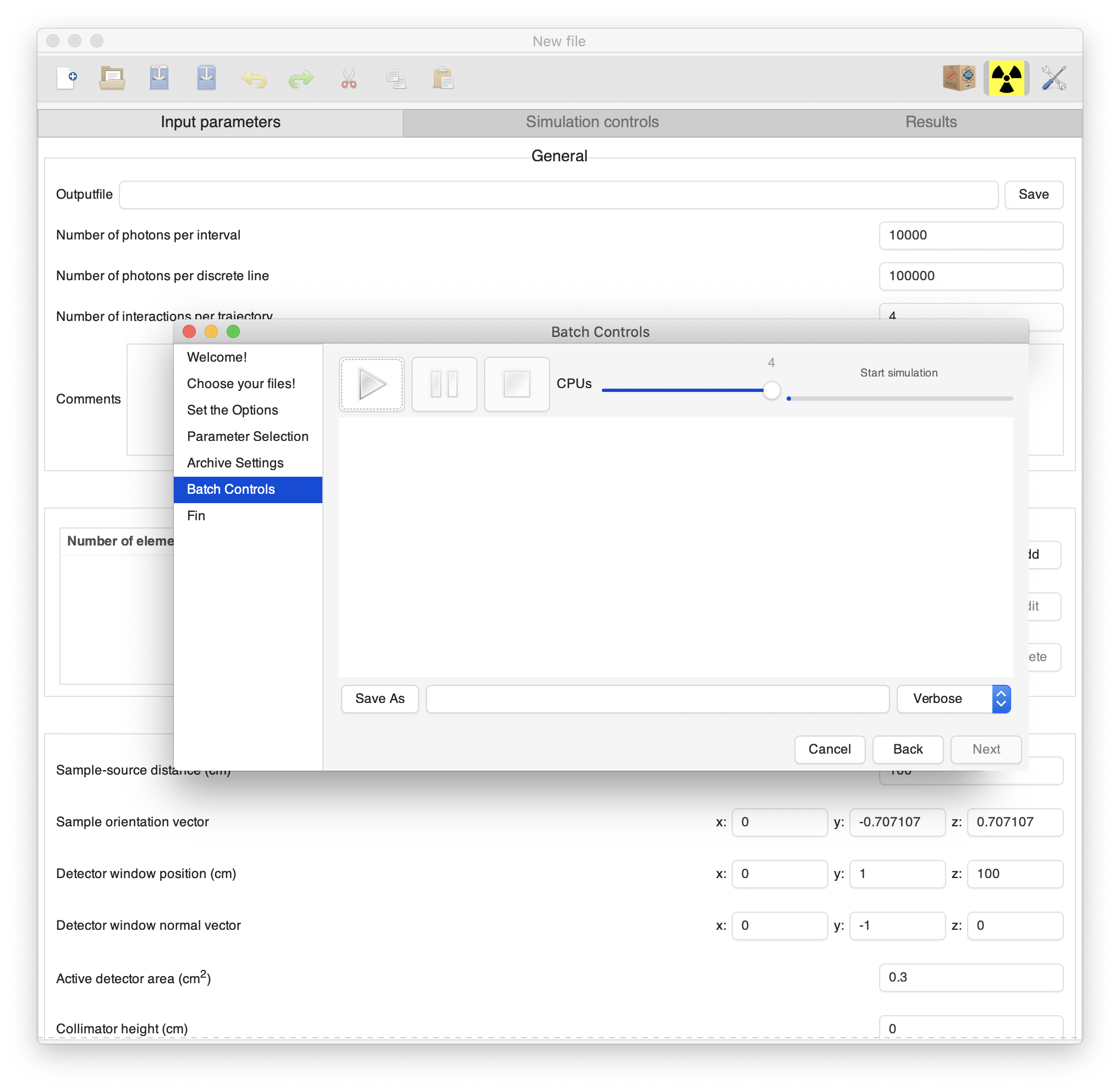 Batch simulation controls